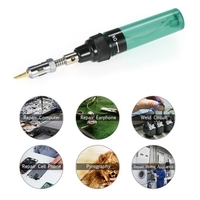 13 in 1 13-teiliges Lötkolben-Kit 26 ml Vollelektronik-Set Stiftschweißwerkzeug Autoreparatur Gaslöten Selbstentzündlicher Brenner im Freien / Grün transparent
