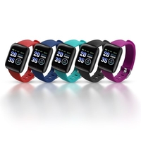1, 3-Zoll-Touchscreen Smart Armband Sportuhr Wasserdicht Fitness Tracker Blutdruck Herzfrequenz Blut Sauerstoffmonitor Schwarz