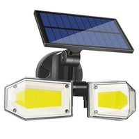 130 COB Solar Doppelkopf-Wandleuchte Bewegungserkennung Haushaltsgarten Outdoor IP65 Wasserdichtes Licht