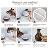 130 ml Ultraschall Aroma Diffusor Kreative Vase Holz Mini Stumm USB Luftbefeuchter Haushaltsluftbefeuchter Schlafzimmer Ätherisches Öl Aromatherapie Maschine für Home Office (helle Holzmaserung Sieben farbe Licht)