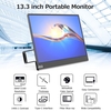 13, 3 zoll Tragbare Monitor IPS Bildschirm 3840*2160 Auflösung mit Integrierte Faltbare Halterung Breite Kompatibilität Schwarz UNS Stecker