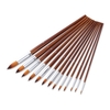 13pcs Professional Art Paint Brushes Set Langer Holzgriff Nylon Haarpinsel für Acrylöl Aquarell Gouache Gesichtsbemalung Zeichnung Kunstzubehör