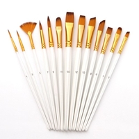13pcs Professionelle Pinsel Set Nylonhaar Holzgriff Künstlerpinsel für Kinder Erwachsene Anfänger für Acrylöl Aquarell Gouache Nagel Körper Gesicht Detail Miniaturkunst Handwerk Zeichnung Malerei