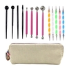 13pcs Tonskulpturen-Set mit Bleistiftbeutel Acryl Rod Indentation Pen Clay Anfänger-Set für Fondant-Kuchen/DIY-Keramik-Ton/Nägel-Kunst