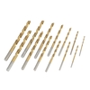 13st Linkshänder Bohrer Set M2 HSS mit Titannitrid Beschichtung (1/16 "- 1/4")