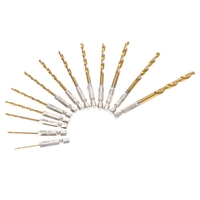 13st/Satz 1, 5-6, 5 mm High Speed Steel Titan beschichtet 1/4" Hex Drill Bit Set Holzverarbeitung Holz Bohren Schaftwerkzeuge