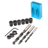 14-tlg. Pocket Hole Jig Kit 8 mm 10 mm 15-Grad-Winkelbohranleitung Woodwoorking Tool Schrägbohrung Jig Hole Puncher Locator Jig Drill Bit Zimmereiwerkzeuge