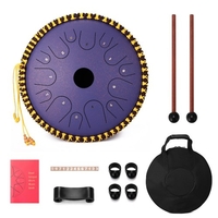 14 Zoll 14-Ton Carbon Zungen Trommel Hand Pan Drums mit Drumsticks Percussion Musikinstrumente