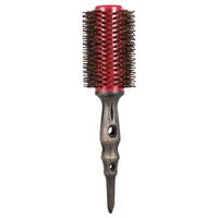 14mm Rundbürste Natürlicher Borstenrollenkamm mit rutschfester Holzgriff Aluminium Runder Kamm für Haarstyling