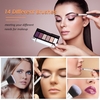 14PCS Makeup Kosmetikbürsten Kit Set Foundation Concealer Lidschatten Augenbrauen- / Eyeliner-Pinsel / Augenkonturbürsten mit Aufbewahrungstasche für Anfänger Salon Show Performance Täglicher Gebrauch Tragbar