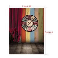 1.5 * 2m / 4, 9 * 6.5FT Fotografie Hintergrund Computer ausgedruckt Roman Clock buntes Muster für Kinder Jugendliche Baby Neugeborenes Haustier-Foto-Studio-Portrait Shooting
