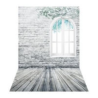 1.5 * 3m / 4.9 * 9.8ft Video Studio Foto Hintergrund Hintergrund Digital gedruckt blau Klassische Wand Holzboden Muster für Teenager Erwachsene Kind Kinder Porträt Fotografie