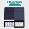 15 LEDs Solar-Wandleuchte mit Lichtsteuerfunktion Solarbetriebenes Licht IP65 Wasserdichte Außenbeleuchtung für Patio Pathway Garden Courtyard