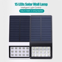 15 LEDs Solar-Wandleuchte mit Lichtsteuerfunktion Solarbetriebenes Licht IP65 Wasserdichte Außenbeleuchtung für Patio Pathway Garden Courtyard