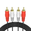 1, 5 Meter vergoldet RCA Audio Kabel 2 RCA Stecker auf 2 RCA Stecker AV Kabel für DVD TV CD Sound Verstärker schwarz