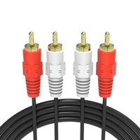 1, 5 Meter vergoldet RCA Audio Kabel 2 RCA Stecker auf 2 RCA Stecker AV Kabel für DVD TV CD Sound Verstärker schwarz