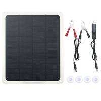 15 W DC 12 V/5 V Solarmodul-Set mit zwei USB- und Typ-C-Schnittstellen und Krokodilklemme/Autoladegerät