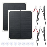 15 W DC 12 V/5 V Solarmodul-Set mit zwei USB- und Typ-C-Schnittstellen und Krokodilklemme/Autoladegerät