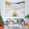 150 * 130cm Weihnachten gedruckte Kunst Tapisserie weiche Polyester Wand hängende Tapisserie Weihnachtsdekoration für Wohnzimmer Schlafzimmer