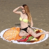 150cm Durchmesser runde bunte Strand Handtuch Tapisserie Matte Picknick Decke Strand Schal mit Fransen Quasten für Urlaub Reise