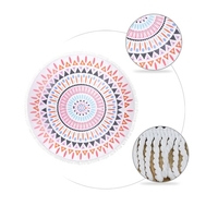 150cm Durchmesser runde indische Mandala Strand Handtuch Wand hängende Tapisserie Matte Picknick Decke Strand Schal mit Fransen Quasten für Urlaub Reise