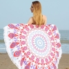 150cm Durchmesser runde indische Mandala Strand Handtuch Wand hängende Tapisserie Matte Picknick Decke Strand Schal mit Fransen Quasten für Urlaub Reise