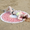 150cm Durchmesser runde indische Mandala Strand Handtuch Wand hängende Tapisserie Matte Picknick Decke Strand Schal mit Fransen Quasten für Urlaub Reise