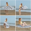 150cm Durchmesser runde indische Mandala Strand Handtuch Wand hängende Tapisserie Matte Picknick Decke Strand Schal mit Fransen Quasten für Urlaub Reise