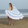 150cm Durchmesser runde indische Mandala Strand Handtuch Wand hängende Tapisserie Matte Picknick Decke Strand Schal mit Fransen Quasten für Urlaub Reise