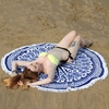 150cm Durchmesser runde indische Mandala Strand Handtuch Wand hängende Tapisserie Matte Picknick Decke Strand Schal mit Fransen Quasten für Urlaub Reise
