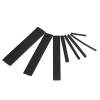 150pcs schwarzes schrumpfbares Tube Polyolefin Halogen-freies Hitze-Schrumpfschlauch Elektrische Ausrüstung Schlauch-Hülsen-Verpackungs-Draht-Kabel-Hülsen-Installationssatz-Schrumpf-Verhältnis 2: 1 8 Größen φ2.0-φ13mm
