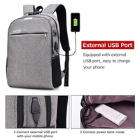 15, 6 zoll Laptop Rucksack Große Kapazität Anti Diebstahl Business Tasche mit Passwort Lock Externe USB&Kopfhörer Interface Dunkelgrau
