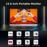 15, 6 zoll Tragbare Monitor IPS Bildschirm 1920*1080 Auflösung 170 ° Betrachtung Winkel 60Hz Aktualisieren Rate Breite Kompatibilität Silber EU Stecker