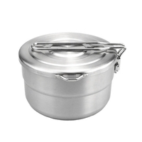1.5L Edelstahl Mittagessen Fall Camping Topf mit Aufbewahrungstasche