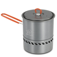1, 5L Outdoor Kochtopf Kochen Ausrüstung Werkzeuge Tragbare Wandern Camping Picknick Rucksack Bergsteigen Topf Kochgeschirr