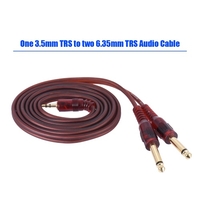 1.5m / 5ft Stereo-Audio-Kabel mit Draht 3, 5 mm 1/8 Stecker auf Dual-6.35mm 1/4 TRS-Stecker für Computer-Mixer Mischpult