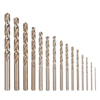 15PCS / Set 1.5-10mm gerader Schaft M35 Kobalt HSS-Stahl HSS-Spiralbohrer Set Qualitäts-Holz arbeiten Metall Bohrwerkzeuge
