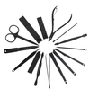 15Pcs Edelstahl Maniküre & Pediküre Set Nagelknipser Travel & Grooming Kit mit Aufbewahrungskoffer