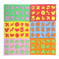 15pcs Kunst Malstempel Schwammstempel mit niedlichen Mustern Frühes Lernen Zeichenwerkzeuge für Kinder Kleinkind Basteln DIY