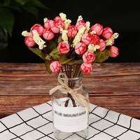 15Pcs Rosenknospen-Simulation Star Bracts Bouquet Silk