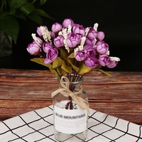 15Pcs Rosenknospen-Simulation Star Bracts Bouquet Silk