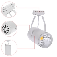 15W AC85-265V 1350lm COB Spur Schienen-LED-Licht-Scheinwerfer-Lampe einstellbar für Shopping Mall Clothes Store Ausstellungsbüro Verwenden Black