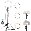 16 cm LED Video Video Ring Lampe Dimmbar 3 Beleuchtungsmodi USB-Stromversorgung mit Kugelkopfadapter Telefonhalter 210 cm Stativständer Drahtloser Fernauslöser
