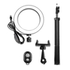 16 cm LED Video Video Ring Lampe Dimmbar 3 Beleuchtungsmodi USB-Stromversorgung mit Kugelkopfadapter Telefonhalter 210 cm Stativständer Drahtloser Fernauslöser