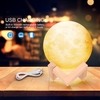 16 farben kreative mond lampe 3d gedruckt mond lampe led nachtlicht 12 cm / 4, 7 zoll mit fernbedienung stehen für kinder mädchen geburtstag thanksgiving weihnachtsgeschenke