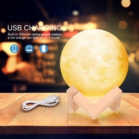 16 farben kreative mond lampe 3d gedruckt mond lampe led nachtlicht 12 cm / 4, 7 zoll mit fernbedienung stehen für kinder mädchen geburtstag thanksgiving weihnachtsgeschenke