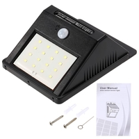 16 LED Solarwand-Licht-PIR Bewegungs-Sensor im Freien wasserdichte Energiespar Garten Straßenlaterne