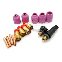 16 STÜCKE WIG Schweißbrenner Düsenringe Abdeckung WIG Schweißbrenner Stubby Gases Objektiv Kit Geeignet für WP17/18/26