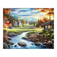 16 x 20 Zoll Landschaft Landschaft Muster DIY Ölgemälde auf Leinwand