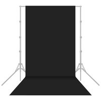 1, 6 x 6 m / 5 x 20 ft Fotostudio Vlies Hintergrundbildschirm Einfarbig Schwarz